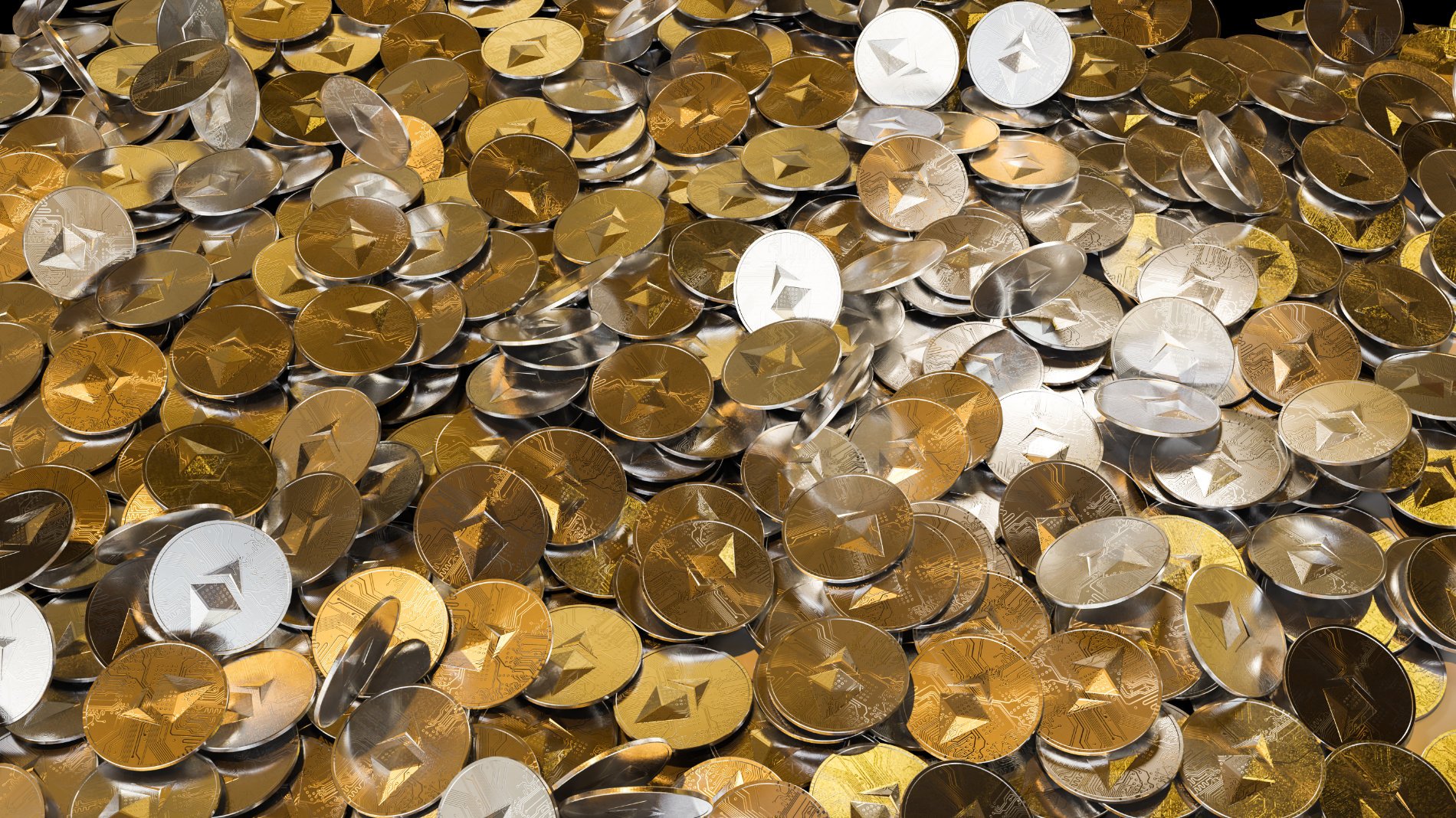 cryptocurrency-ethereum-golden-coins-spilling